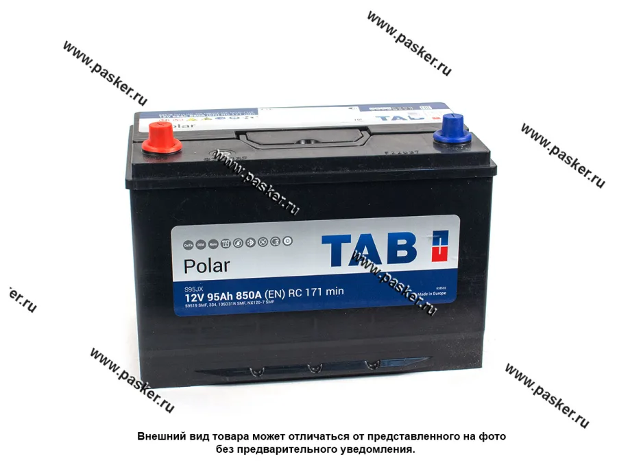 Аккумулятор TAB Polar 95Ач EN850 ASIA 303х175х227 59519