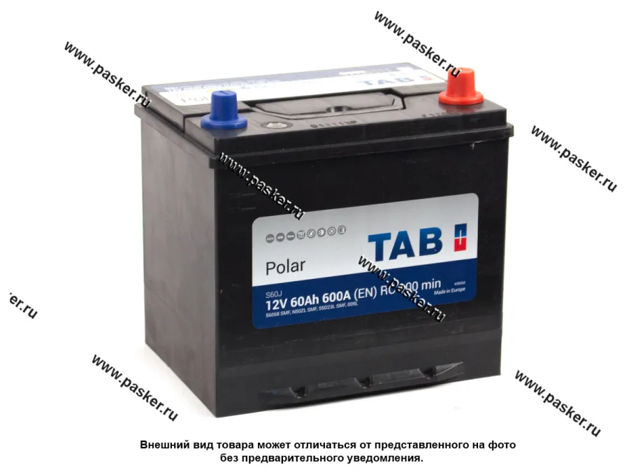 Аккумулятор TAB Polar 60Ач EN600 ASIA 230х170х220 обр/п 56068