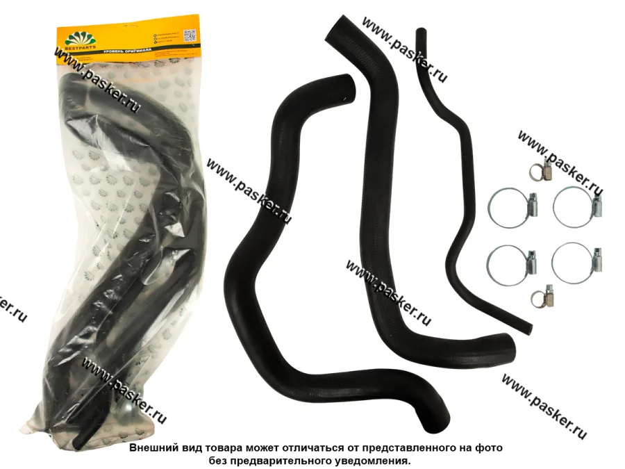 Патрубки радиатора 2190 Granta с МКПП 3шт BESTPARTS 6 хомутов BPRH21903MTCLAMP6