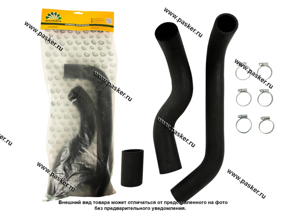 Патрубки радиатора УАЗ ПАТРИОТ HANTER дв 409 3 шт BESTPARTS 6 хомутов BPRH409CLAMP6